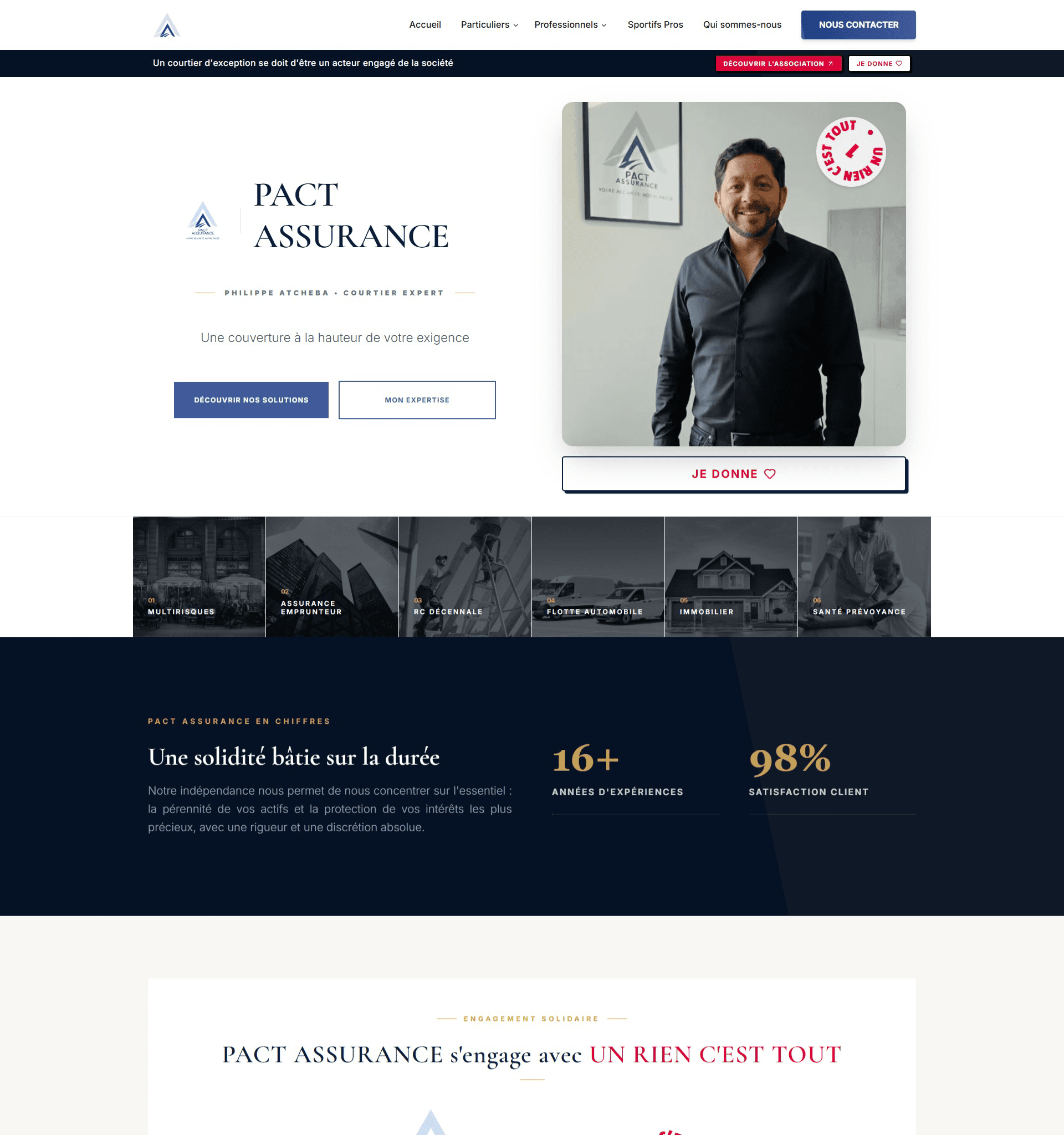 PACT ASSURANCE — Courtage d'assurance · Bordeaux, site web réalisé par YUXDEV